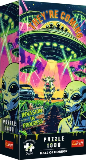 Puzzle Trefl de 1000 piezas Hall of Horror – invasión extraterrestre