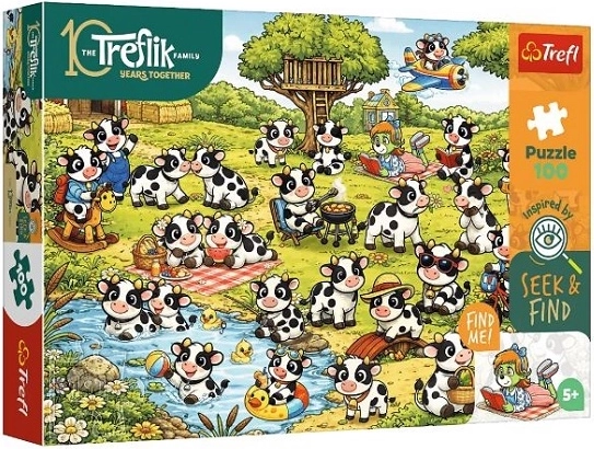 Puzzle Trefl Seek and Find mundo de vaquitas 100 piezas