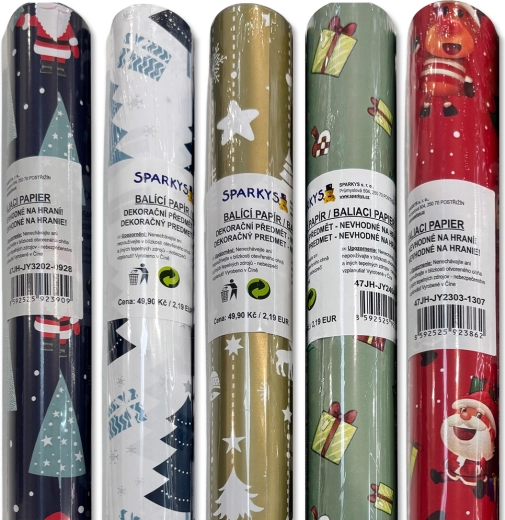 Papel de regalo con motivos navideños 200 × 70 cm