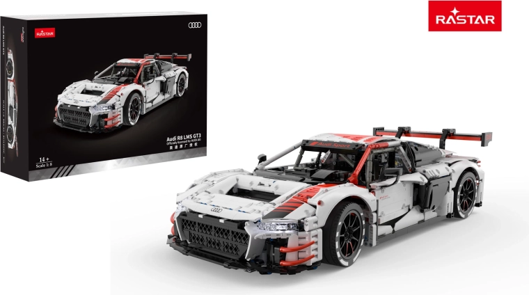 Kit de construcción del modelo de coche RASTAR Audi R8 LMS GT3 1:8 blanco