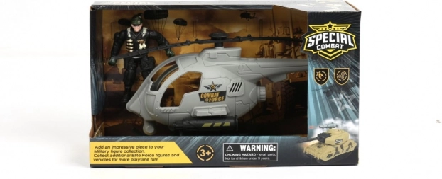 Helicóptero militar con figura y accesorios