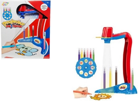 Proyector infantil para dibujar con motivos y rotuladores a pilas