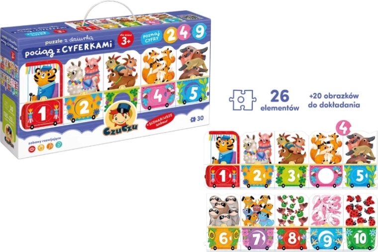 CzuCzu Puzzle con agujero: tren con números