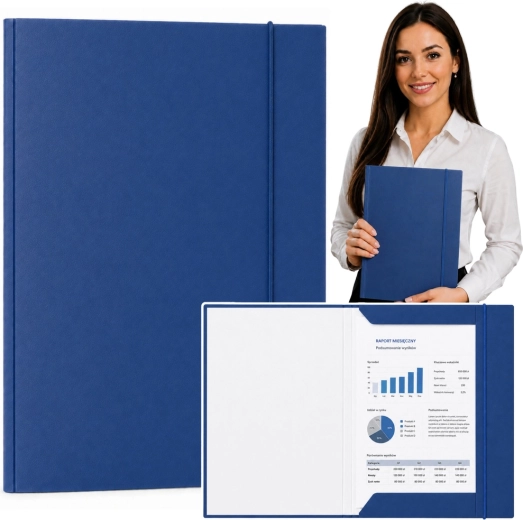 Carpeta de cartón plastificada con goma A4 azul 300 g/m² - 1 unidad