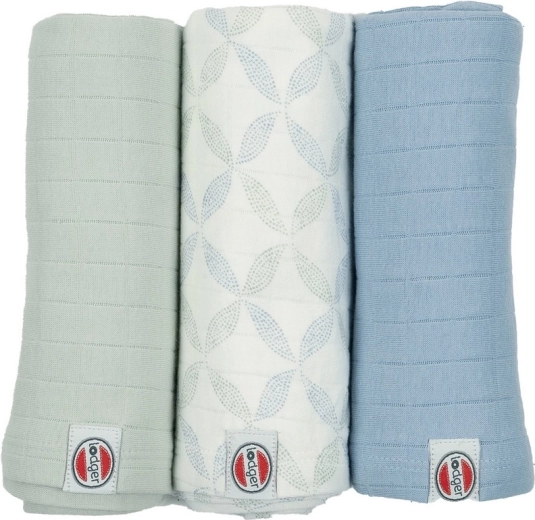 Lodger swaddler Solid matcha peppermint - set de 3 piezas (70 × 70 cm)