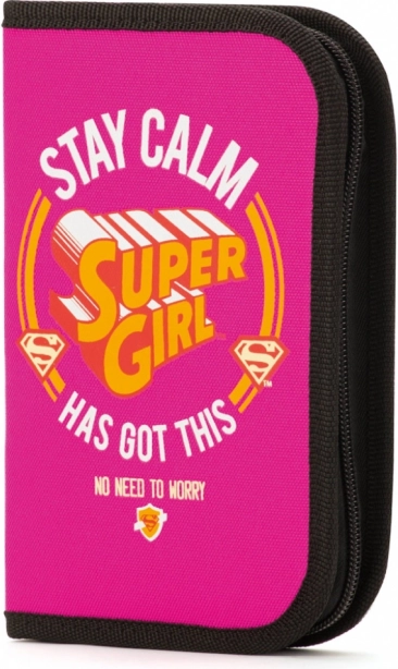 Estuche escolar Super Girl stay calm – de un compartimento sin contenido
