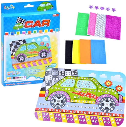 Mosaico creativo de espuma coche – set de pegatinas para niños
