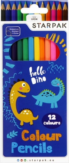 Lápices de colores con motivo de dinosaurios, set de 12 colores