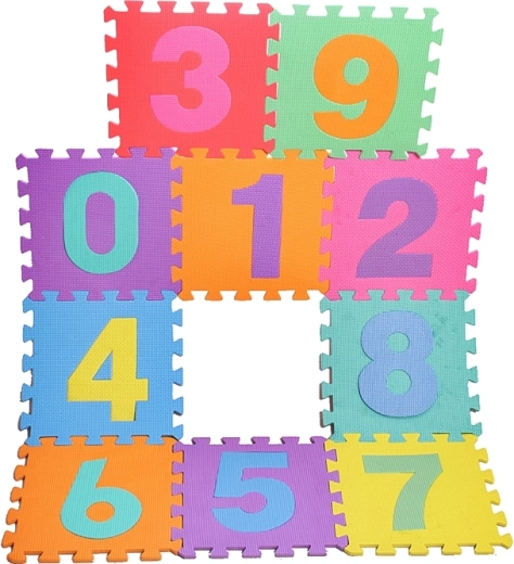 Puzzle de suelo de espuma con números, 10 uds., 29 × 29 cm