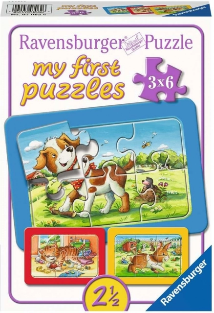 Mis primeros puzzles Amigos animales 3×6 piezas RAVENSBURGER