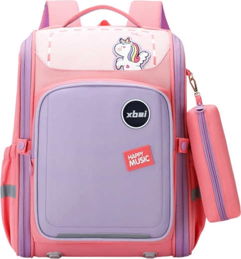 Mochila escolar pastel con unicornio y elementos reflectantes