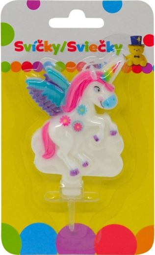 Vela de cumpleaños con unicornio y soporte