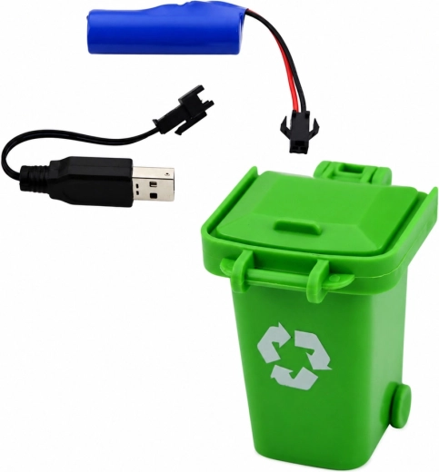 Carga USB y cubo de basura incluido en el paquete