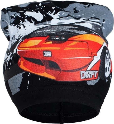 Gorrito infantil de primavera New Baby con motivo de coche, negro