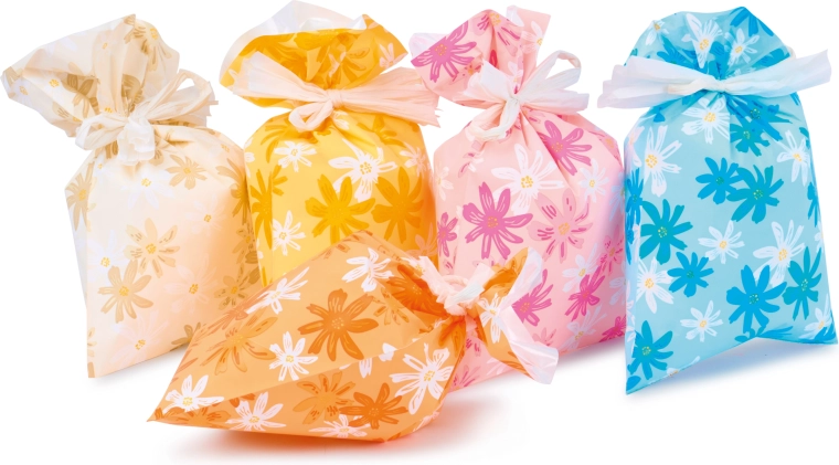 Bolsa de celofán 16 × 25 cm con motivo floral