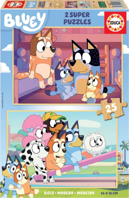 Educa puzzles de madera Bluey 2×25 piezas