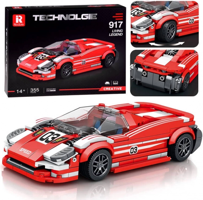 Coche deportivo rojo 917 – kit de construcción técnico, 355 piezas