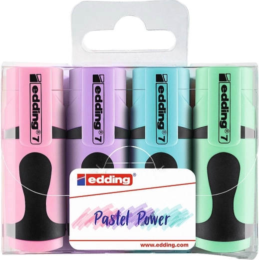 Rotuladores fluorescentes Edding Mini Pastel, set de 4 uds