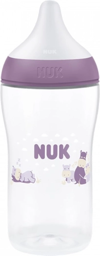 NUK Perfect match biberón con control de temperatura hippo 260 ml