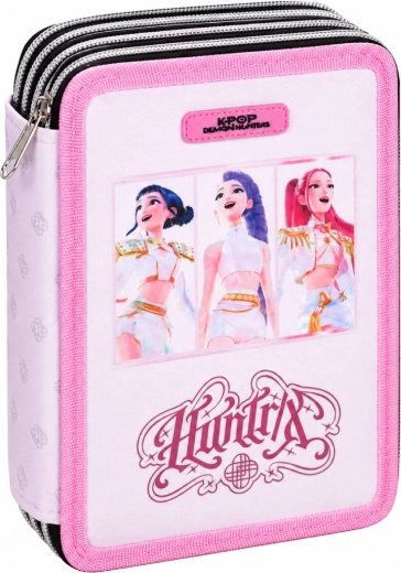 Estuche escolar de tres pisos KPop Demon Hunters Huntrix – totalmente equipado - 1 pieza
