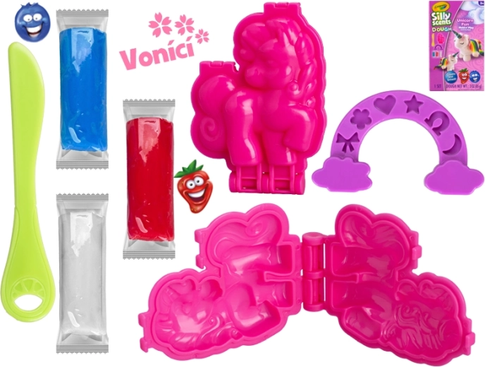 Masa para modelar perfumada Crayola con unicornio, set 3×28 g