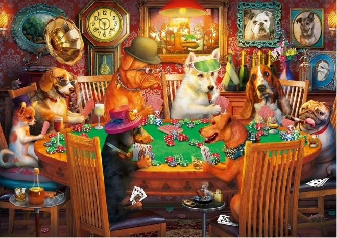 Puzzle Jugadores de cartas caninos 500 piezas