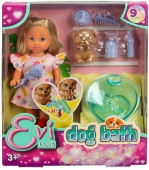 Muñeca Evička con perrito y accesorios