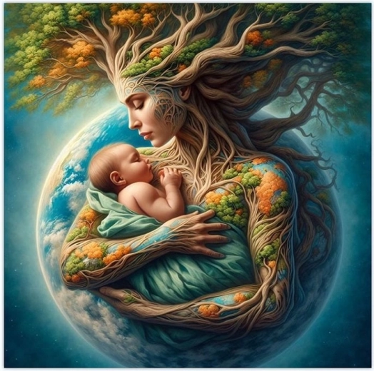 Pintura con diamantes – madre con hijo 30 × 40 cm