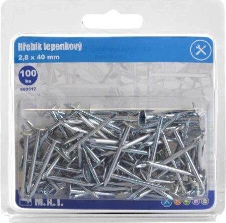 Clavos para cartón 40 × 2,8 mm galvanizados (100 uds.)