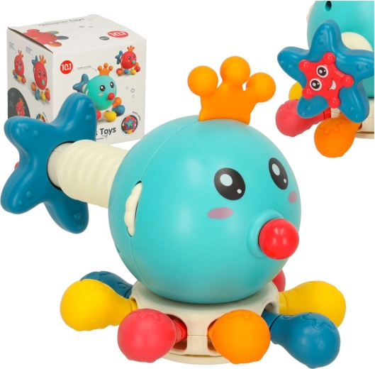 Juguete sensorial y mordedor para bebés pulpito Bibi-Inn azul