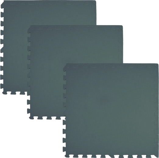 Alfombrilla de suelo de espuma blanda tipo puzzle 180 × 60 cm, 3 piezas, verde oscuro