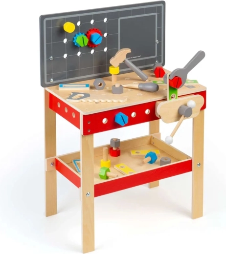 Bigjigs Toys banco de trabajo infantil de madera con herramientas