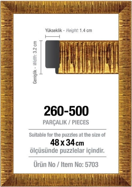 ART PUZZLE marco para puzles 48 × 34 cm dorado, para 500 piezas