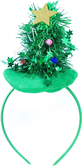 Diadema navideña con arbolito