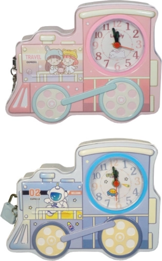 Hucha infantil locomotora con candado y reloj