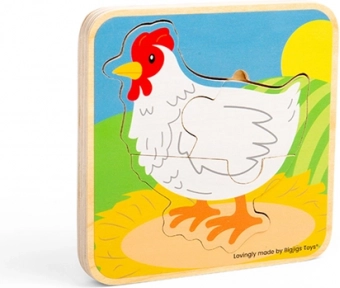 Puzle de madera del ciclo de vida de la gallina BIGJIGS TOYS