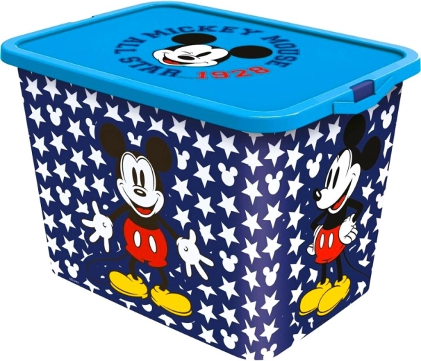 Caja de almacenamiento con tapa con clips Disney Mickey