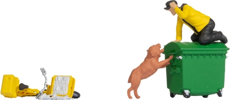 Noch Funny-Scenes ¡Cuidado, perro! – figuras y escena para maqueta ferroviaria a escala H0