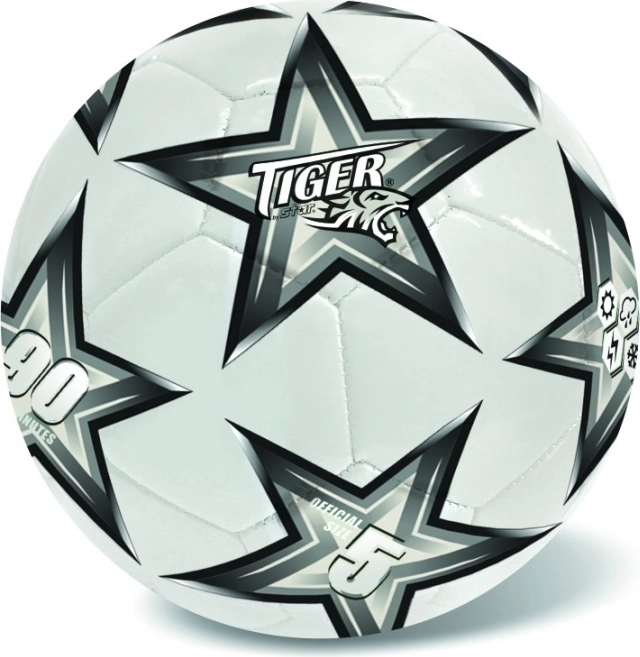 Balón de fútbol de cuero plateado, talla 5