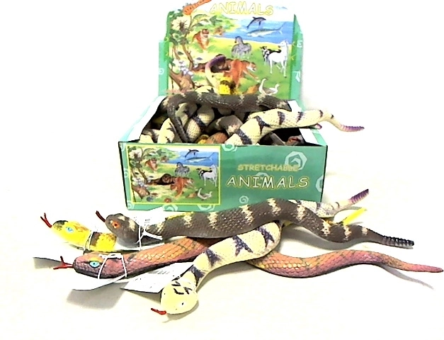 Serpiente de goma blanda con relleno de bolitas