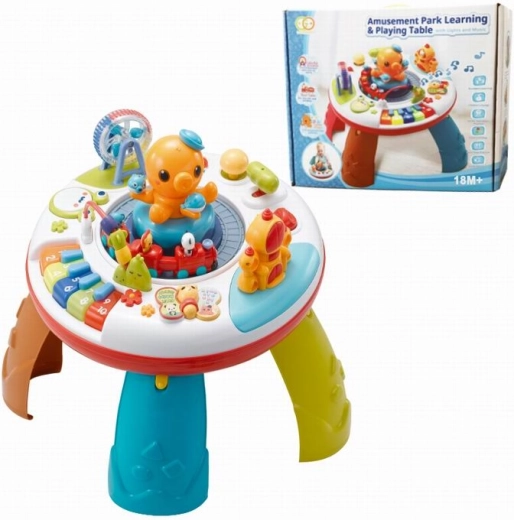 Mesa interactiva de pulpo con tren y pianito