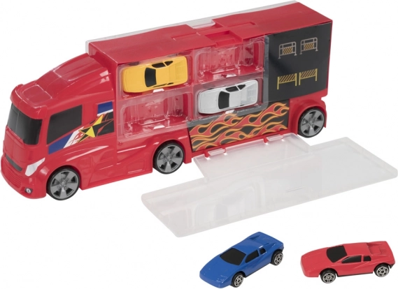 Camión de transporte Teamsterz con 4 cochecitos