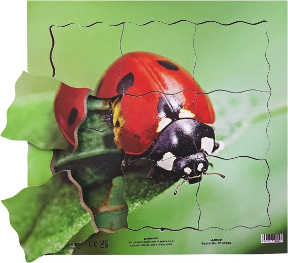 Just Jigsaws Puzle de madera por capas Mariquita y su ciclo de vida 19 piezas