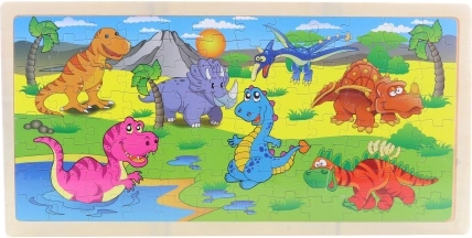 Puzle de madera de dinosaurios (96 piezas)