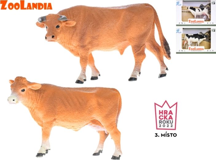 Zoolandia vaca y toro figuras de plástico 13–14 cm