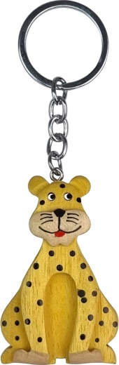 Llavero de madera grande Leopardo