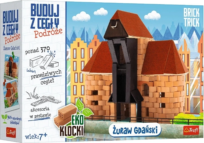 Brick Trick viajes: Grúa Żuraw de Gdańsk – mini modelo con ladrillos reales