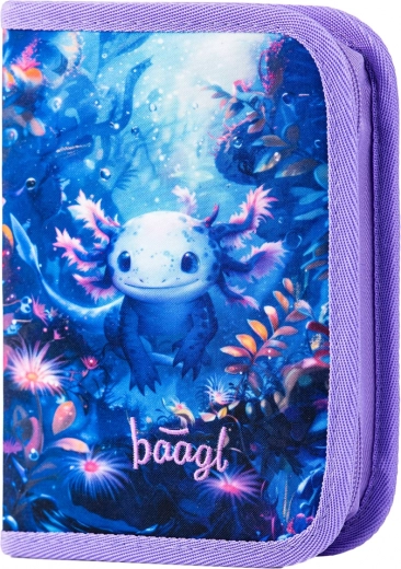 Estuche escolar de un compartimento Axolotl