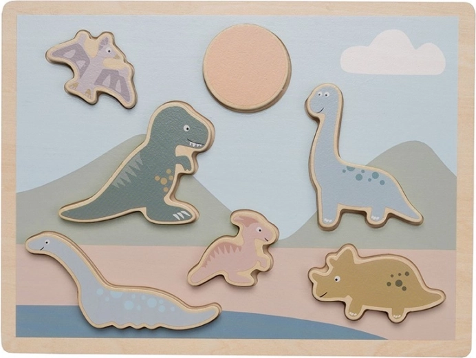 Jabadabado puzzle encajable de madera dinosaurios