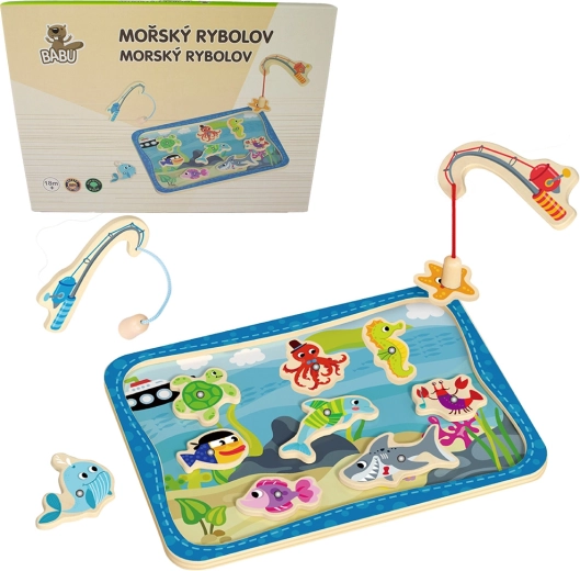 Pesca marina Babu – juego magnético de madera para niños